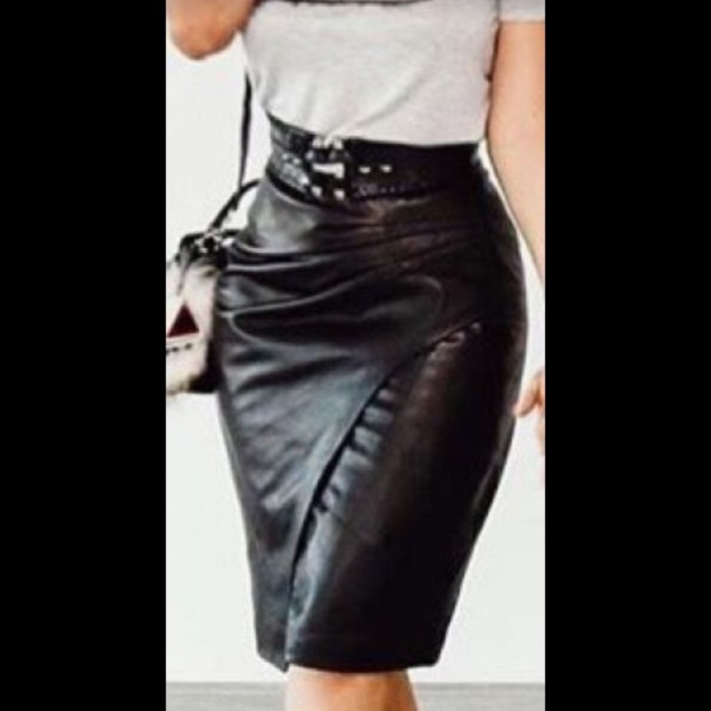 Faux leather skirt