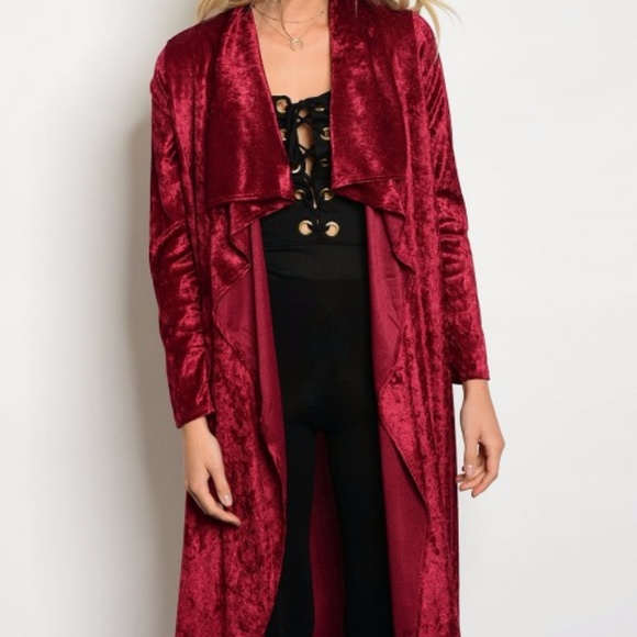 DRAPED CRUSHED VELVET DUSTER - Picture 2 of 4