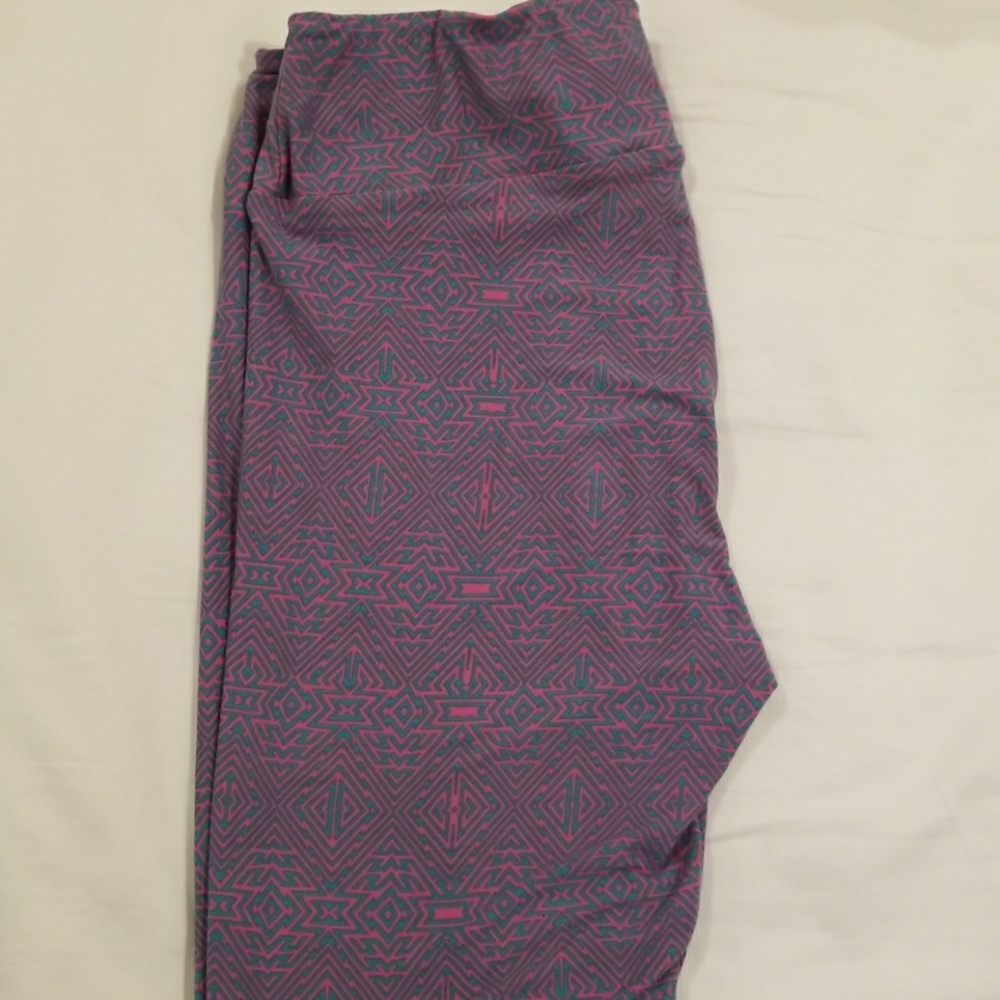 Lularoe Leggings TC Pink and Teal