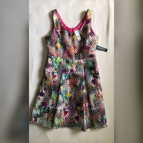 New York & Company Watercolor Fit & Flare Dress - Picture 4 of 5