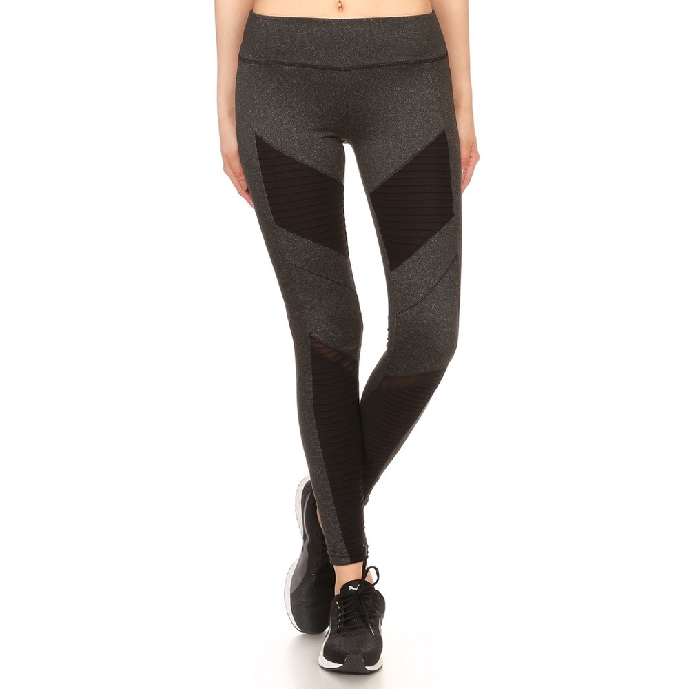 Athleisure Moto Comfy Style Leggings Grey & Black - Picture 4 of 7