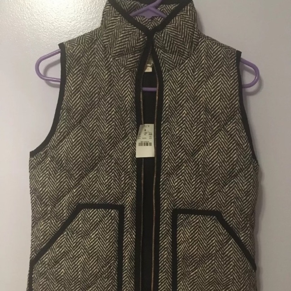 NWT J. Crew FACTORY herringbone Excursion Vest XXS