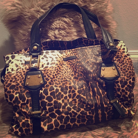 Large leopard leather tote - Picture 1 of 1