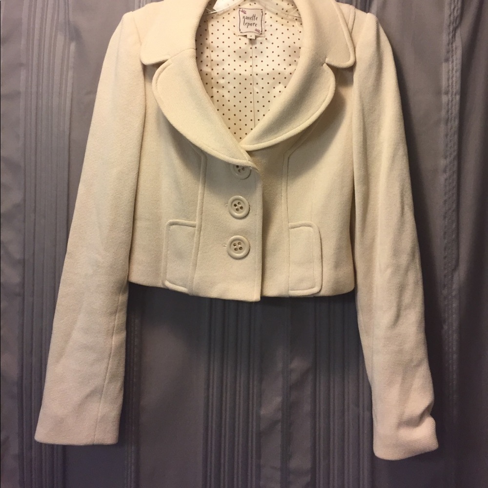 Nanette Lepore cropped cream blazer Size Medium