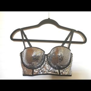 Silver Sequin Bustier