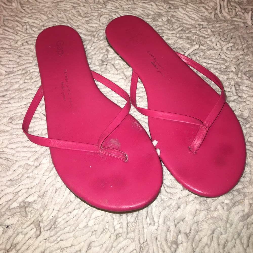 Pink gap flip flops