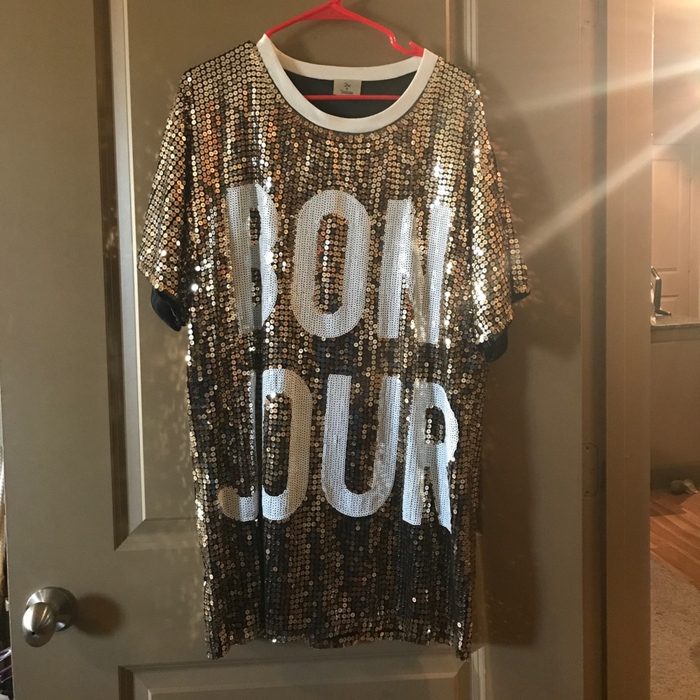 Gold sequin dress
