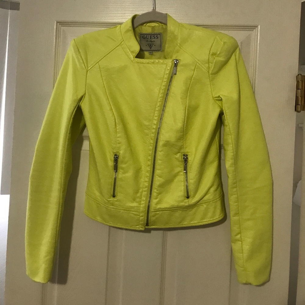 Yellow leather jacket !!