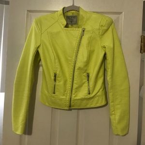 Yellow leather jacket !!