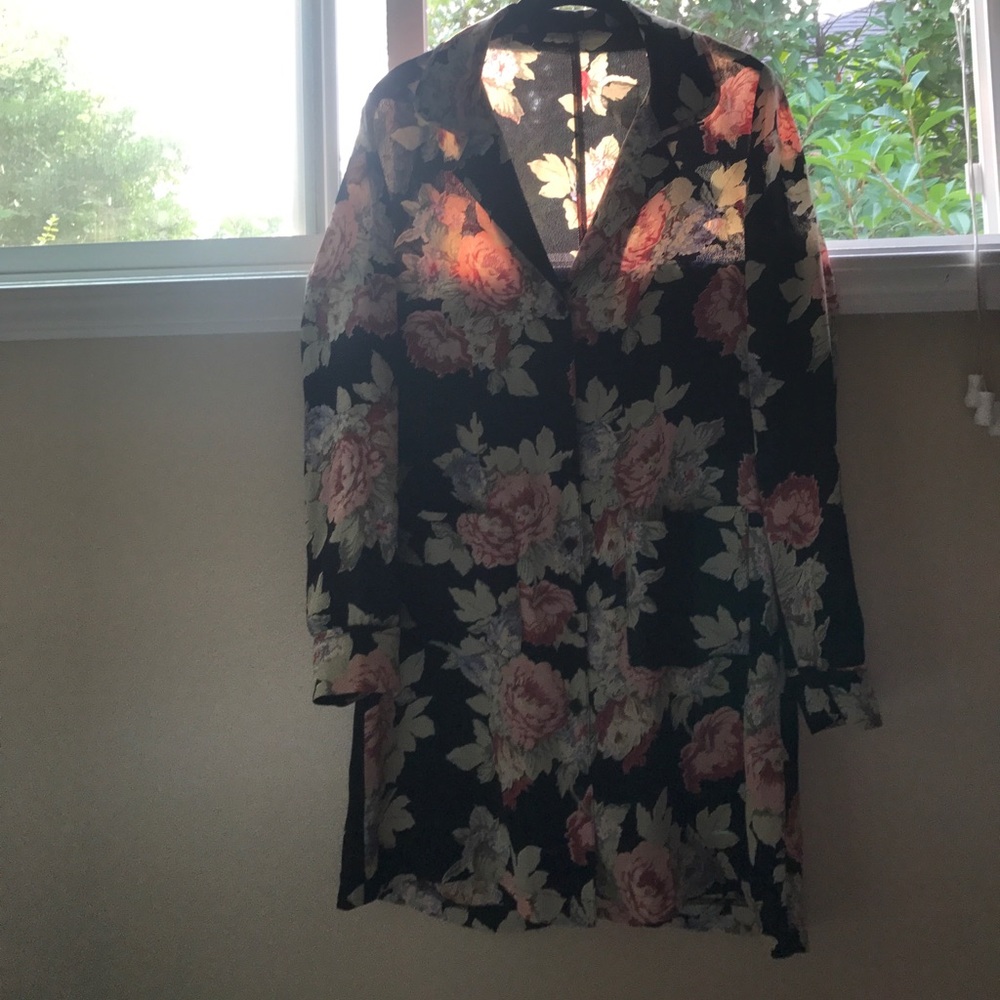 Reformation floral button up shirt dress