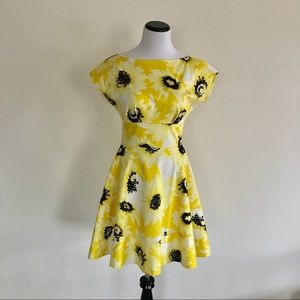 Kate Spade Yellow Floral Fit and Flare Dress
