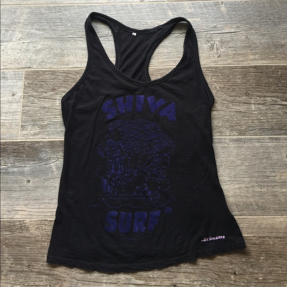 Afromaster Shiva Surf Black Racerback Tank Size M