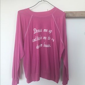 Wildfox Pink Pullover Sweatshirt