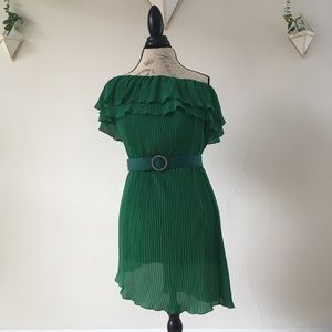 Green off shoulder dress. A'Gaci - Medium