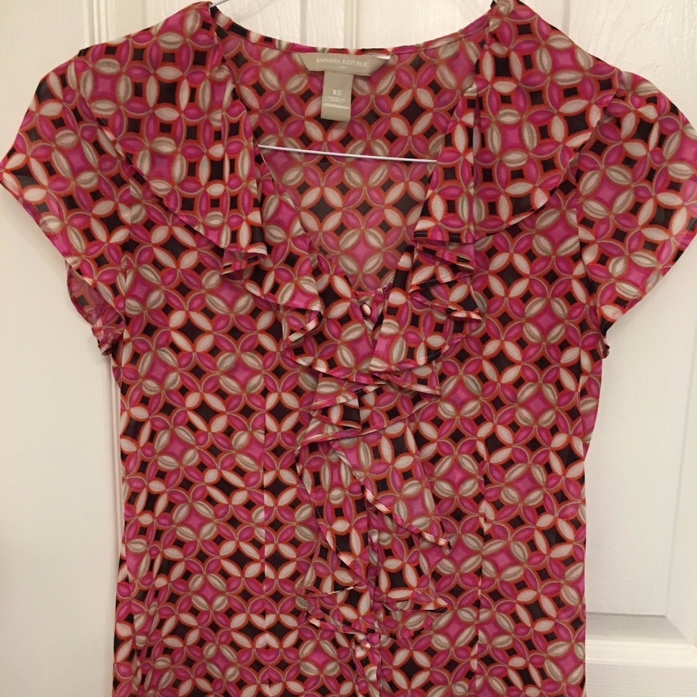 Banana Republic Sheer Ruffle Blouse