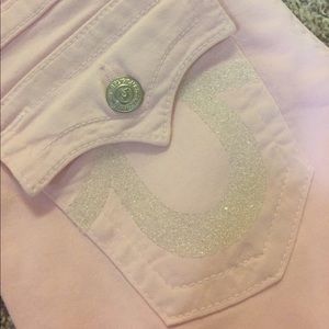 Pink True Religion jeans w/ Swarovski elements