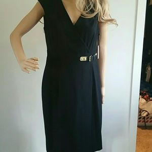 Black Calvin Klein Dress with Gold Buckle Size 8