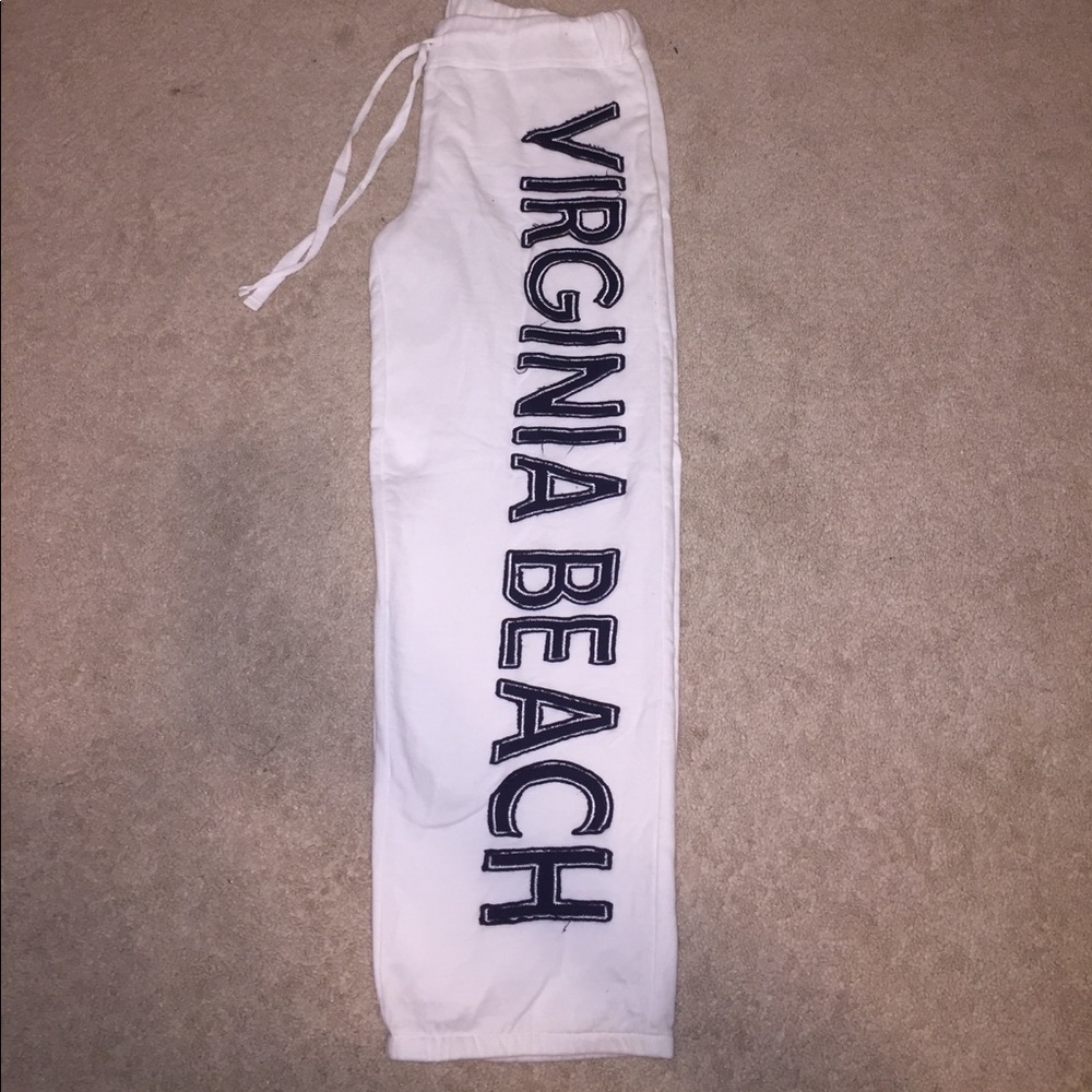 White Cotton Virginia Beach sweatpants