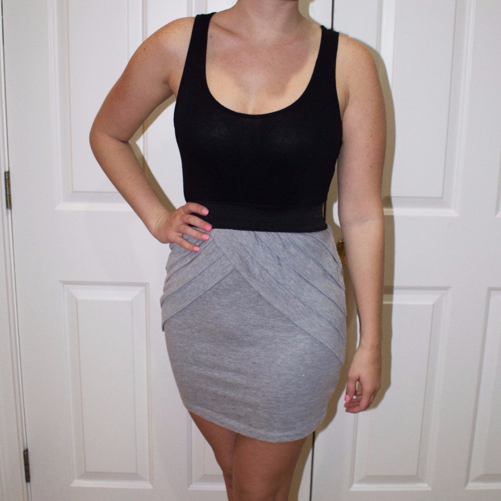 Black and Grey Tight Business Casual Dress