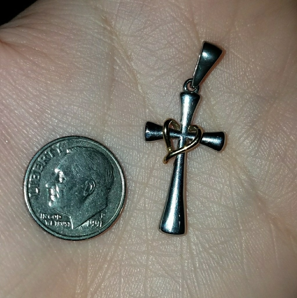 Cross & heart charm