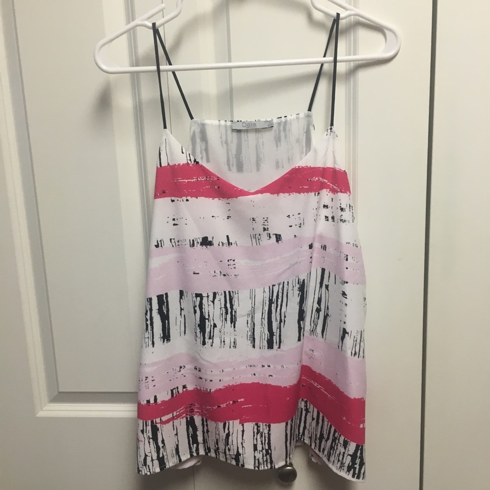 NWOT White & Pink Spaghetti Strap Shirt