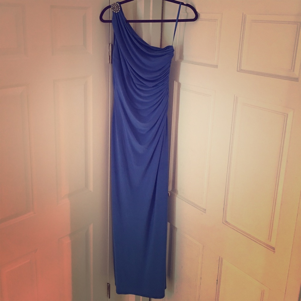 Ralph Lauren One Shoulder Royal Blue Evening Dress