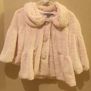 Beige fur-like jacket 3/4 length