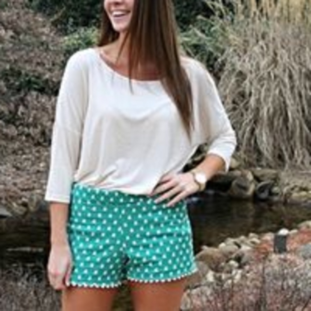 Judith March Green Polka Dot Shorts