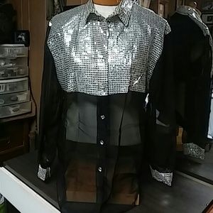 Flashy top w/matching bra