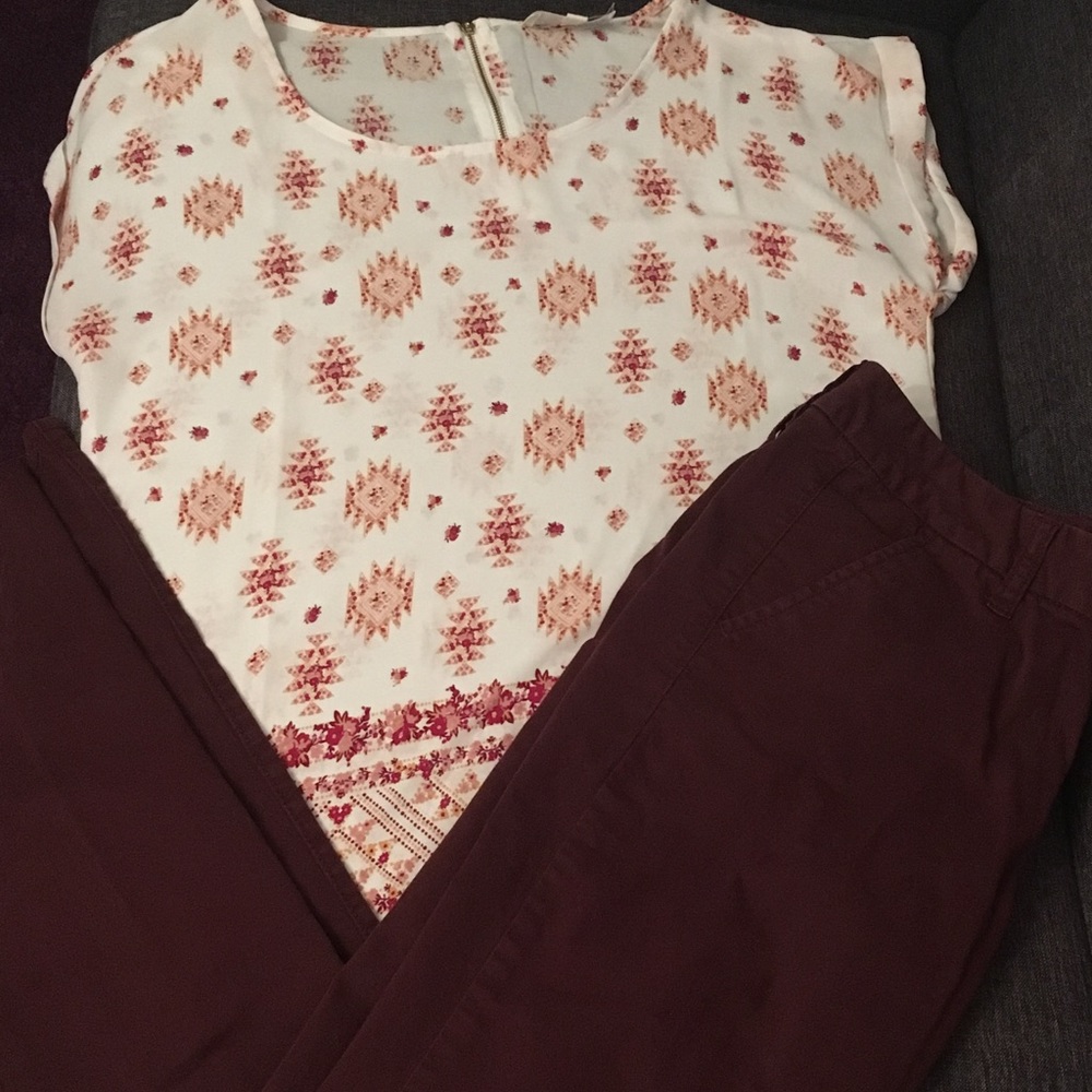 X-Long American Eagle Burgundy Skinny Jeans