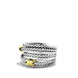 David Yurman double X crossover ring w 18k