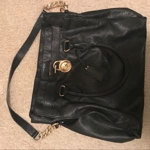 Michael Kors Black Leather Hand Bag