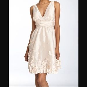 Calvin Klein Petal Appliqué Taffeta Dress