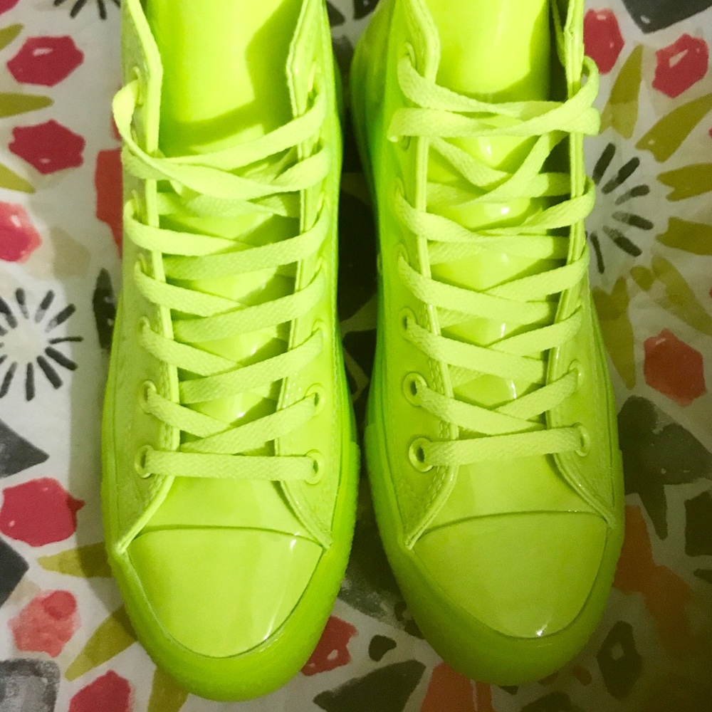 Rare Vinyl Converse High Tops- Volt