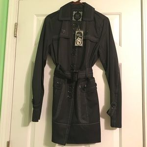 NWT BLACK Yoki Trench Style Rain ☔️ Coat
