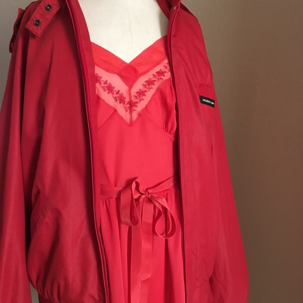 cherry red teddy slip dress ❣️  vintage lace silky