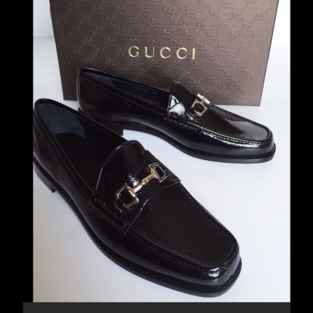 Gucci horsebit buckle patent leather loafer NWT