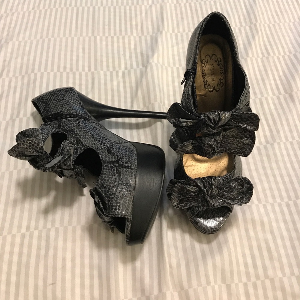 Snake print heels