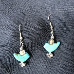 Turquoise dove earrings