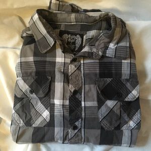 NWOT Black & Grey button up