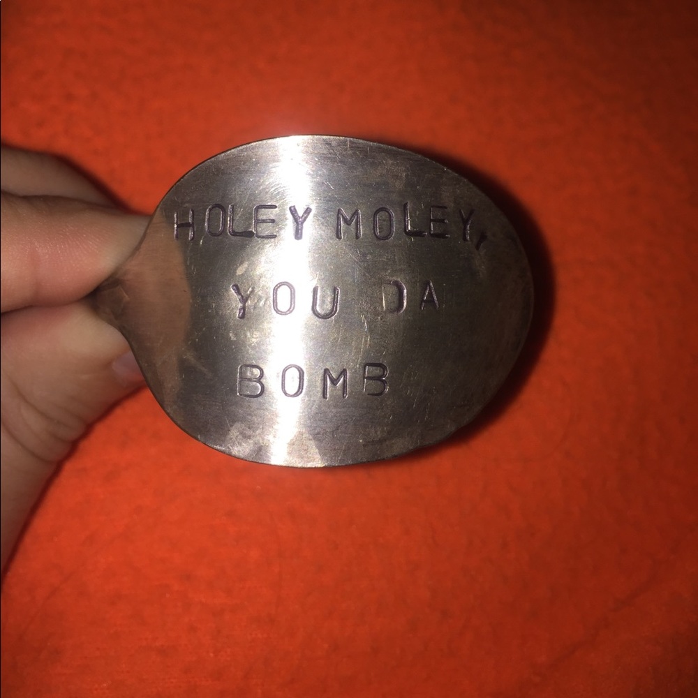 Super cute hammered spoon cuff