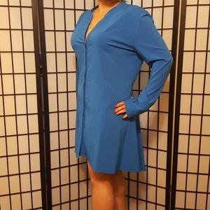 Sapphire blue shirt dress