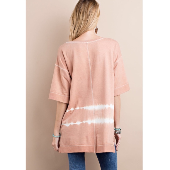CALISTO Boxy Top w/Pockets - PEACH - Picture 3 of 3