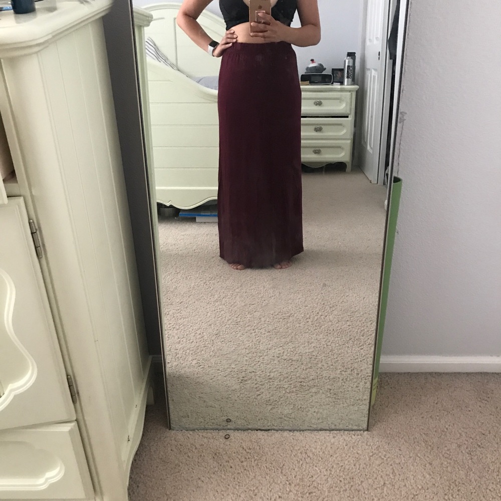 Maroon Maxi Skirt
