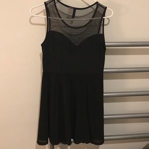Sweetheart mesh top mini dress