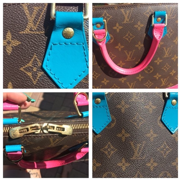 **SOLD**Authentic Louis Vuitton Alma-pink/teal - Picture 2 of 8