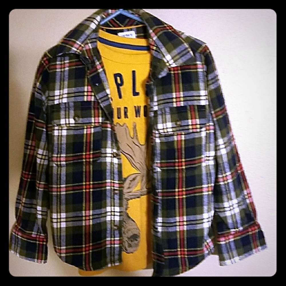 Boys Plaid Shirt Set