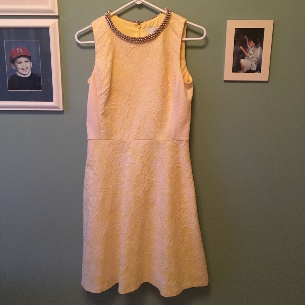 ❌Sold❌Yellow and white lace dress