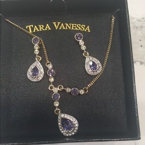 Beautiful necklace and earring set. Purple stones