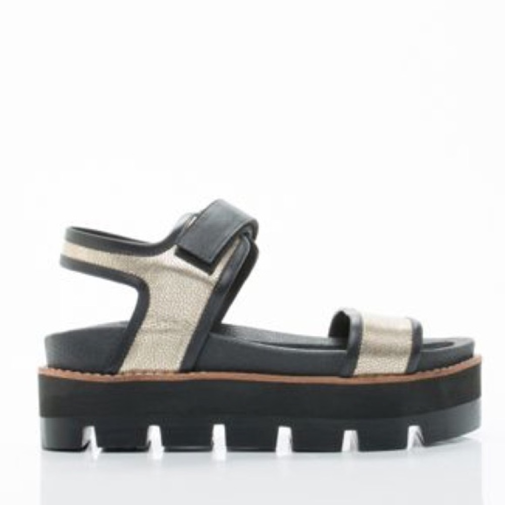 Monaqueda Black Gold Waimea Platform Sandals